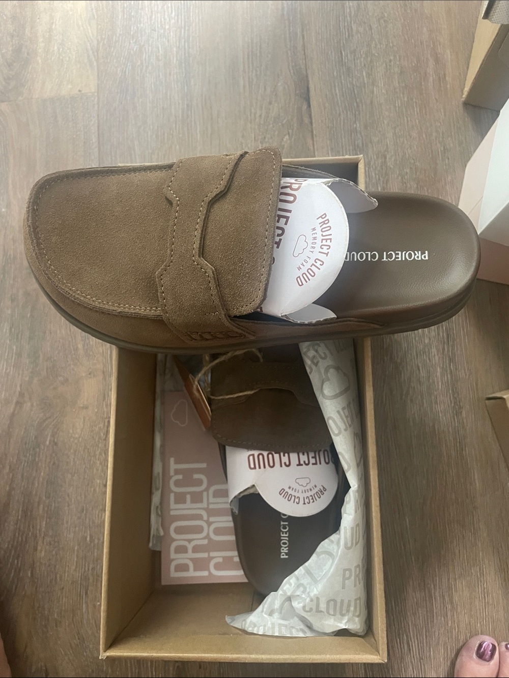Women’s Brown Suede Slide Loafers